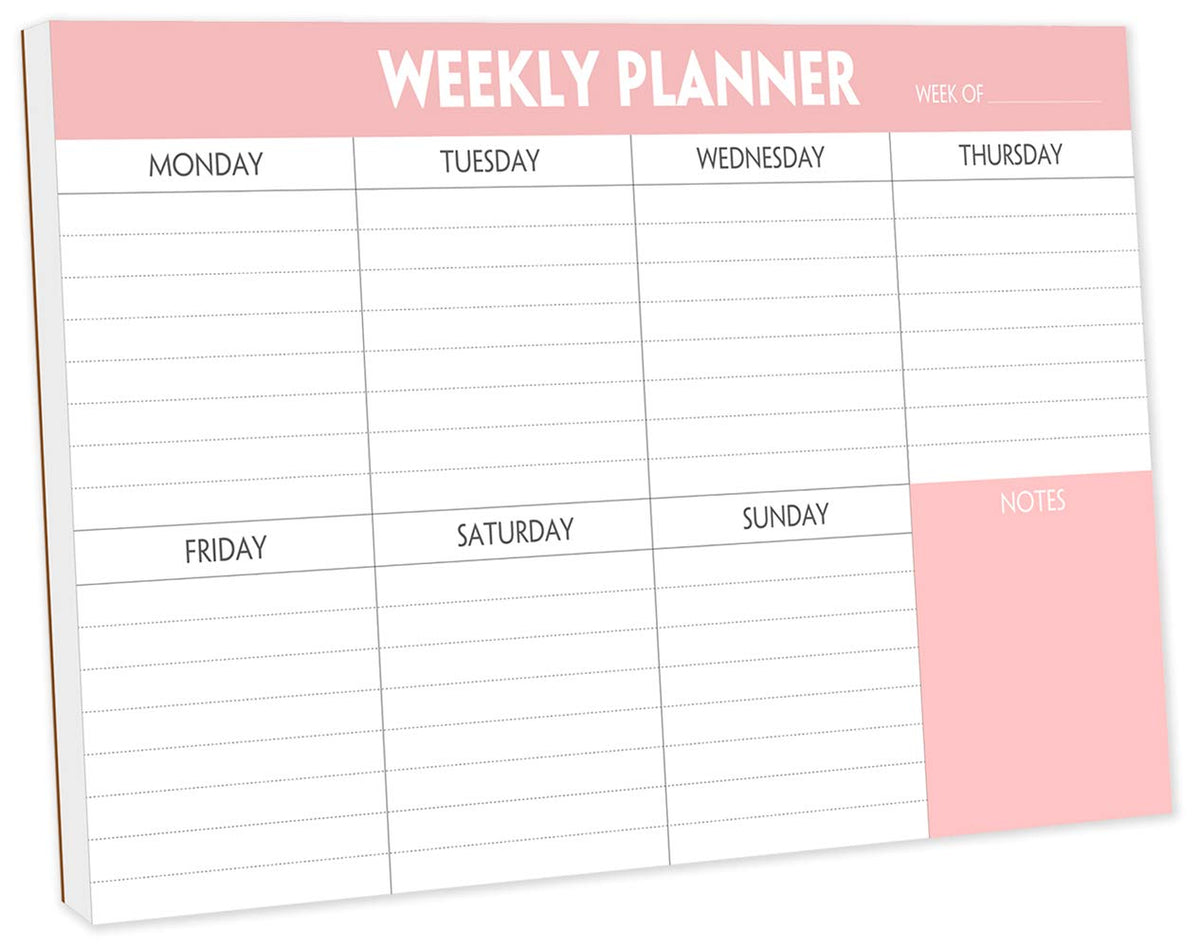 Weekly Planning Pad - Tear Off To Do List Pad With Daily Schedule & Calendar, 52 Sheets, 100Gsm Paper, Undated Weekly Planning N