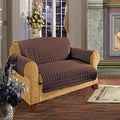 Quilted Pet Dog Children Kids - Furniture Protector- Microfiber Slip Cover Chocolate Love Seat,88' X 75.5'