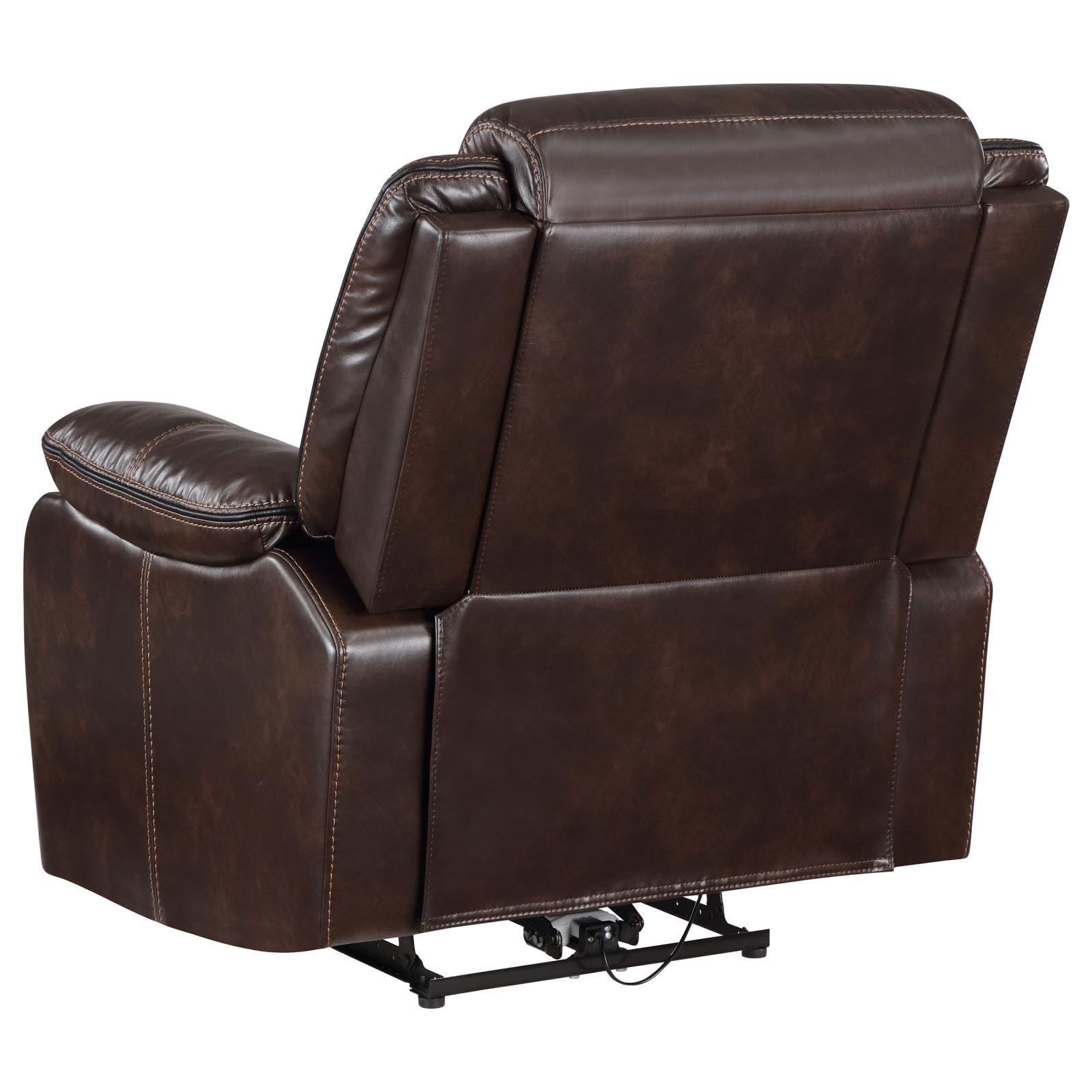 Coaster Sycamore Upholstered Power Recliner Chair Dark Brown