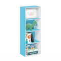 Furinno Luder Bookcase / Book / Storage, 4-Tier, Light Blue/White