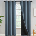 Yakamok Full Blackout Curtains 84 Inches Long,Blackout Curtain Panels for Bedroom, Grommet Top Thermal Insulated Drapes with Bla