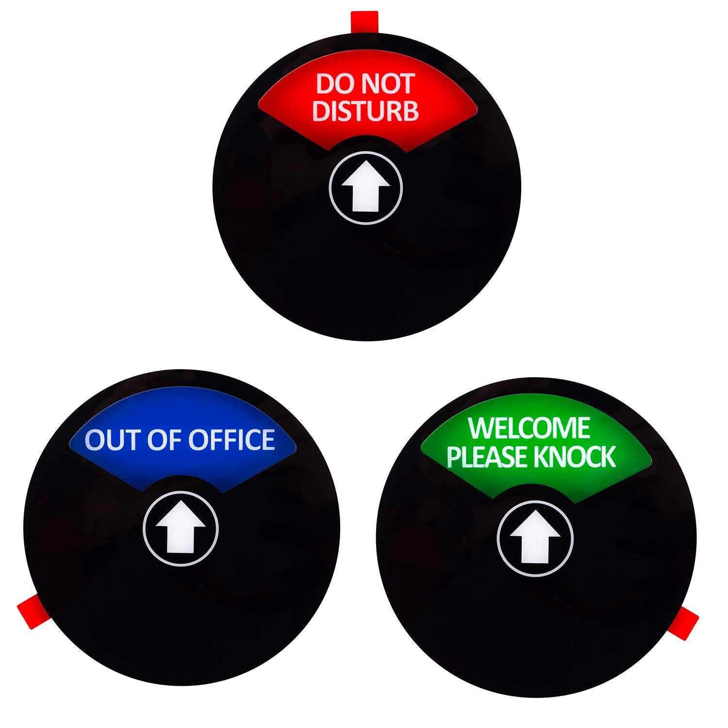 Kichwit Privacy Sign, Do Not Disturb Sign, Out Of Office Sign, Welcome Please Knock Sign, Office Sign, 5 Inch, Black