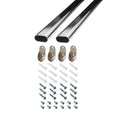 Outwater 36 Inch Steel Oval Closet Rod Kit, 9/16 Inch x 13/16 Inch Polished Chrome Heavy Duty Closet Hanging Rod with Metal Bra