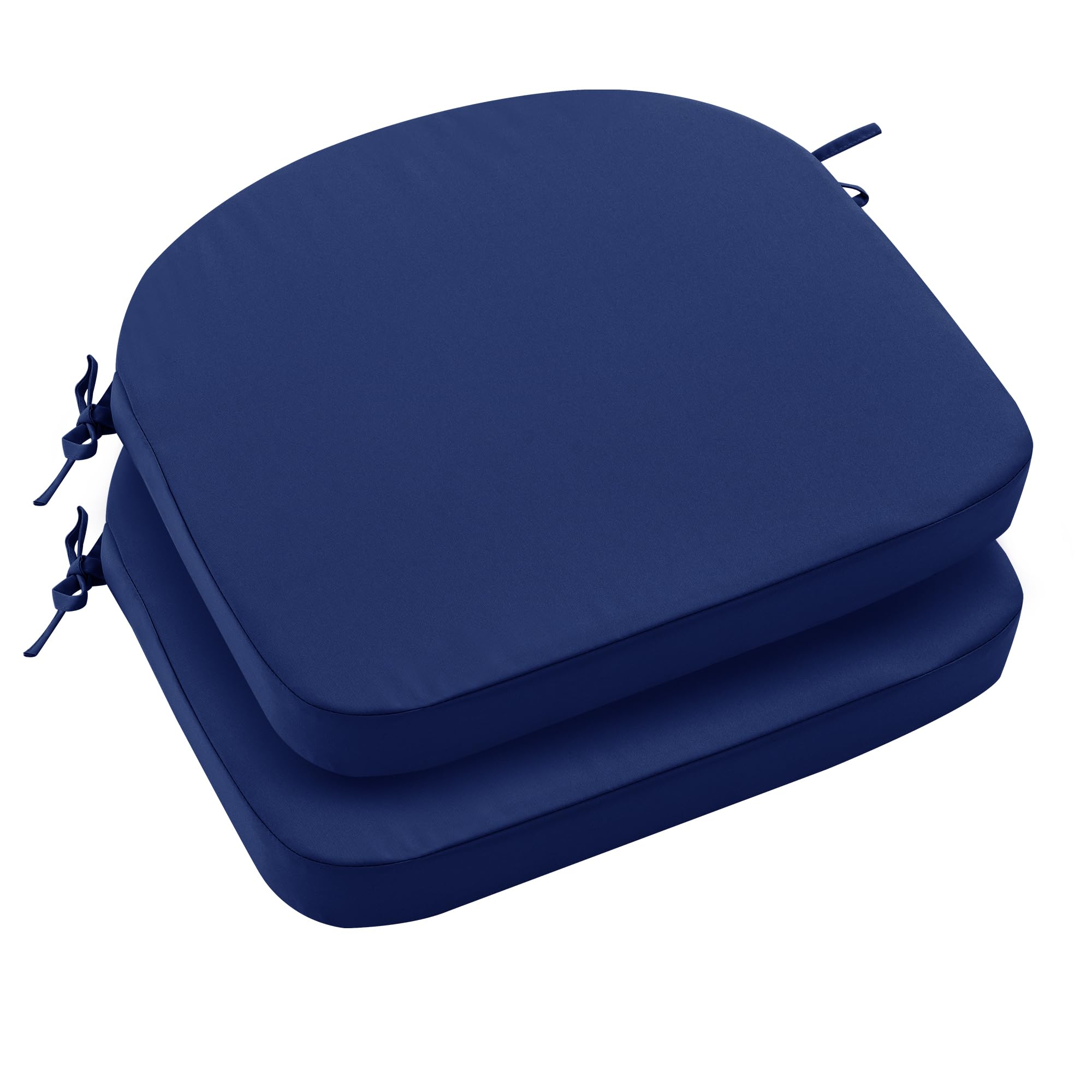 Outdoor Chair Cushions Set Of 2: Waterproof & Fade Resistant Patio Furniture Cushions - 19 X 19 X 2 Inch Non Slip Round Corner S
