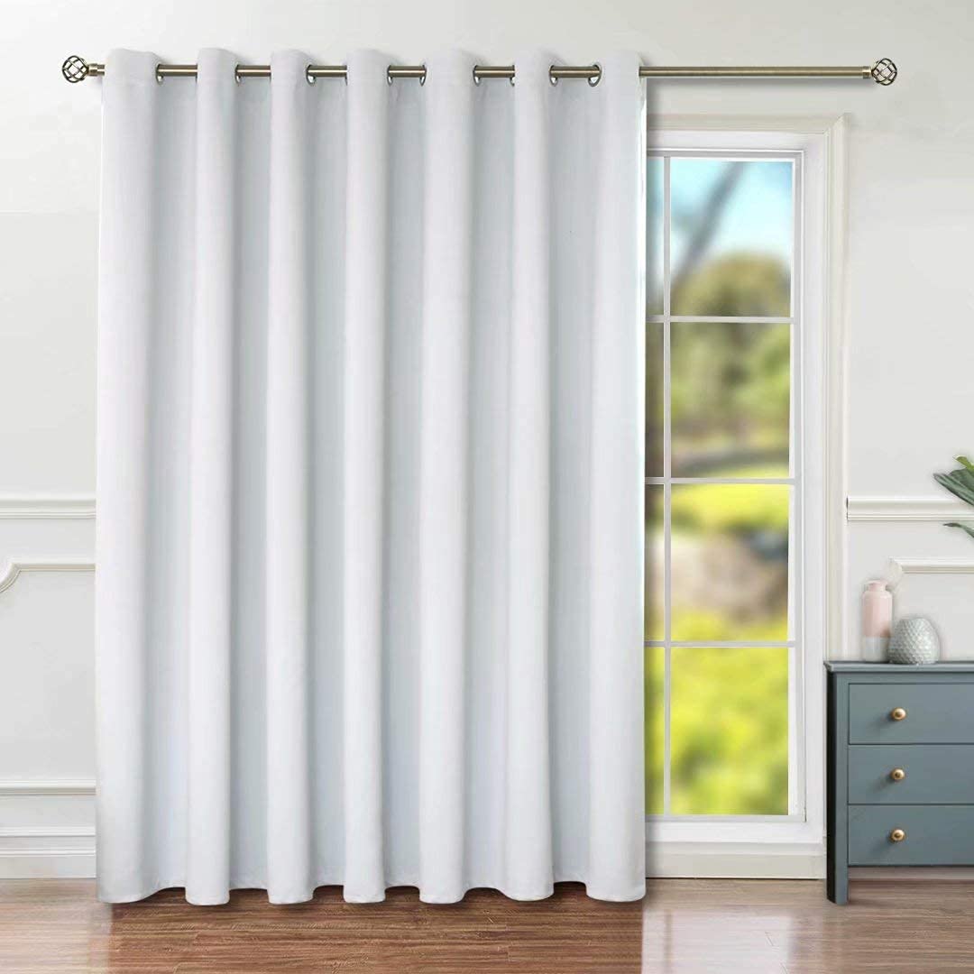 Bgment Room Darkening Blackout Curtains Fashion Sliding Door Curtain 100 X 84 Inches, Wide Thermal Room Divider Window Curtain, 1 Panel, Greyish White, 84 Length X Wide 100