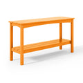 Costaelm Patio Console Table, 55'' 2-Shelf Said Table Indoor Outdoor Multifunctional Buffet Bar Storage Organizer For Entryway, Garden Hdpe Plant Table, Orange