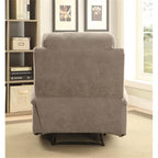 Acme Rosia Fabric Upholstered Motion Recliner With Pillow Top Armrest In Gray