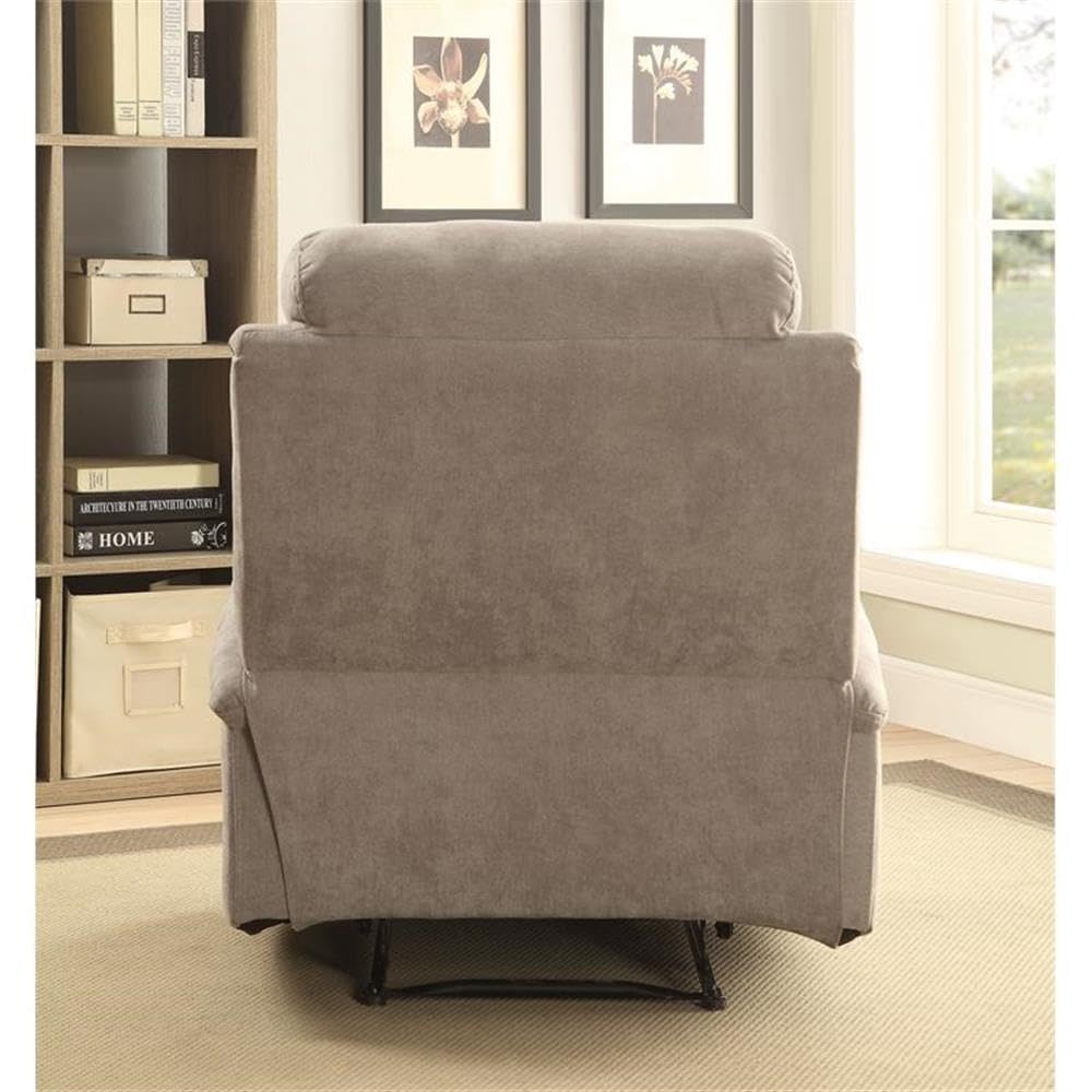 Acme Rosia Fabric Upholstered Motion Recliner With Pillow Top Armrest In Gray