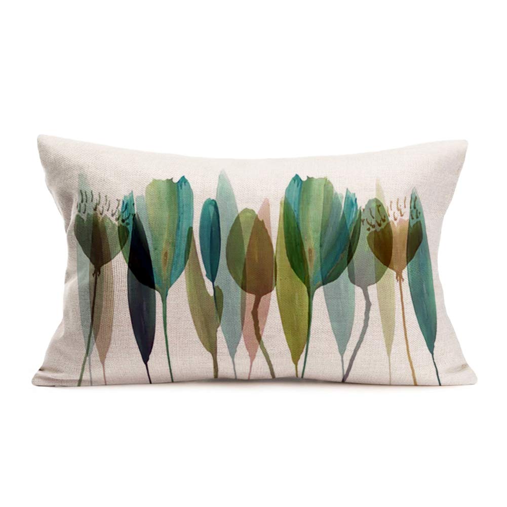Easternproject Watercolor Flower Throw Pillow Covers Vibrant Tulip Bouquet Cotton Linen Pillow Cases Cushion Cover Spring Sign H