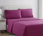 Clara Clark Bed Sheets, Premier 1800 Series 4 Piece Bed Sheet Set, Deep Pocket, Wrinkle, Fade, Stain Resistant, Luxury Soft Bedding Sheets & Pillowcases, California King, Magenta