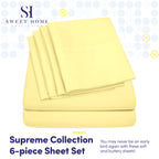 King Size Bed Sheets - 6 Piece 1500 Supreme Collection Fine Brushed Microfiber Deep Pocket King Sheet Set Bedding - 2 Extra Pillow Cases, Great Value, King, Pale Yellow