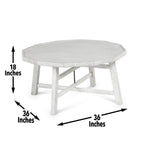 Steve Silver Solid Wood Tray Top, Timber-Beam Base, and Cross-Stretchers in Vanilla Brown Finish Cocktail Table, 36 x 36 x 18, Alabaster