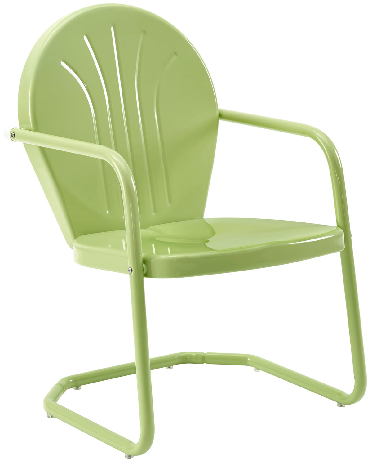 Crosley Furniture Griffith Outdoor Chair, Retro Metal Patio Chairs for Dining, Porch, Deck, Balcony, Key Lime