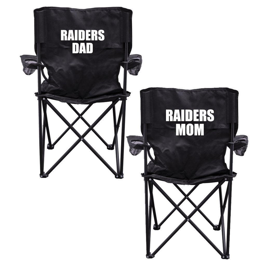 VictoryStore Outdoor Camping Chair - Raiders Parents 2 Black Folding Camping Chair Set of 2 with Carry Bags