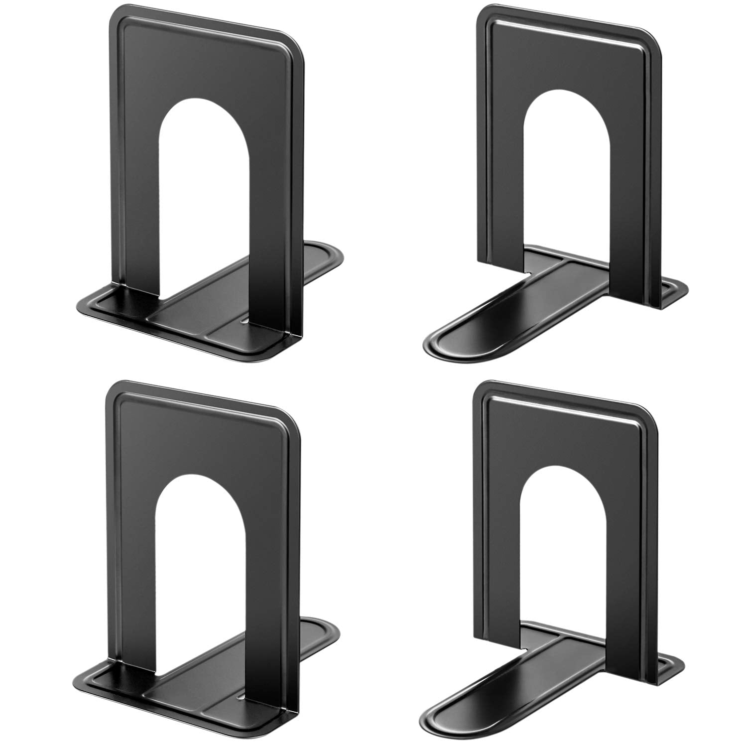 Maxgear Premium Matte Painted Book Ends, Heavy Duty & Sturdy Bookends For Shelves, Office Non-Skid Metal Book End, Book Stopper