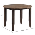 Carefree Home Furnishings Beacon 42" Wide Round Drop Leaf, Black & Walnut Dining Tables, Brown
