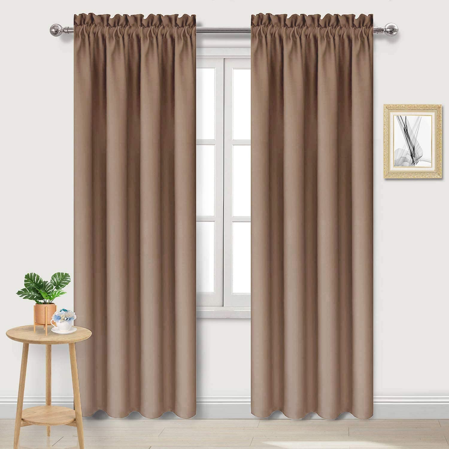 Dwcn Blackout Curtains Room Darkening Thermal Insulated Bedroom Curtains Window Curtain Panels, 38 X 84 Inches Long, Set Of 2 Kh