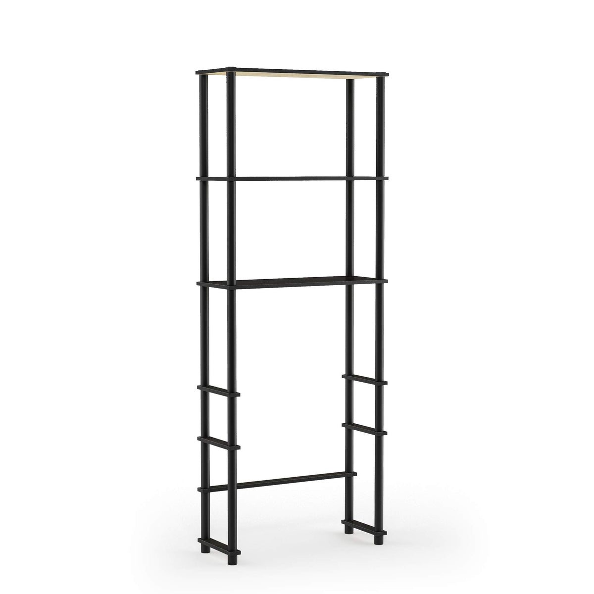 Furinno Turn-N-Tube With 3 Shelves Toilet Space Saver, Espresso/Black