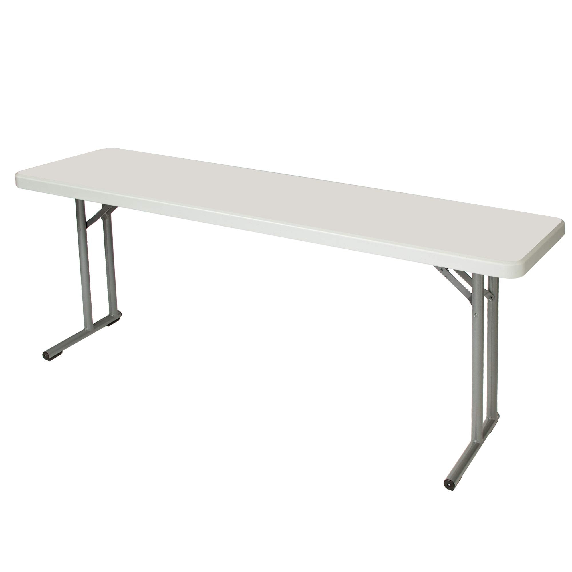 OEF Furnishings 6 Foot Heavy Duty Seminar Folding Table, 18 x 72, Light Grey
