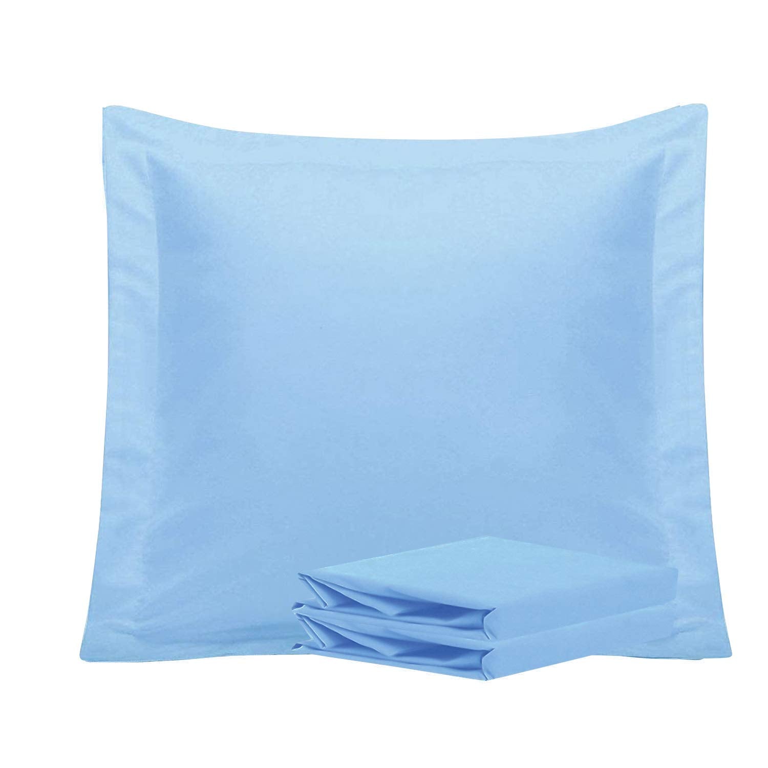 Ntbay 100% Brushed Microfiber 26X26 Euro Pillow Shams Set Of 2, Super Soft And Cozy European Throw Pillow Covers, Wrinkle, Fade, Stain Resistant Square Pillow Cases, Sky Blue