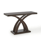 Steve Silver Company Jocelyn Sofa Table, 48" W x 18" D x 30" H, Espresso Cherry Finish, Decorative Base with Double Edge Tops
