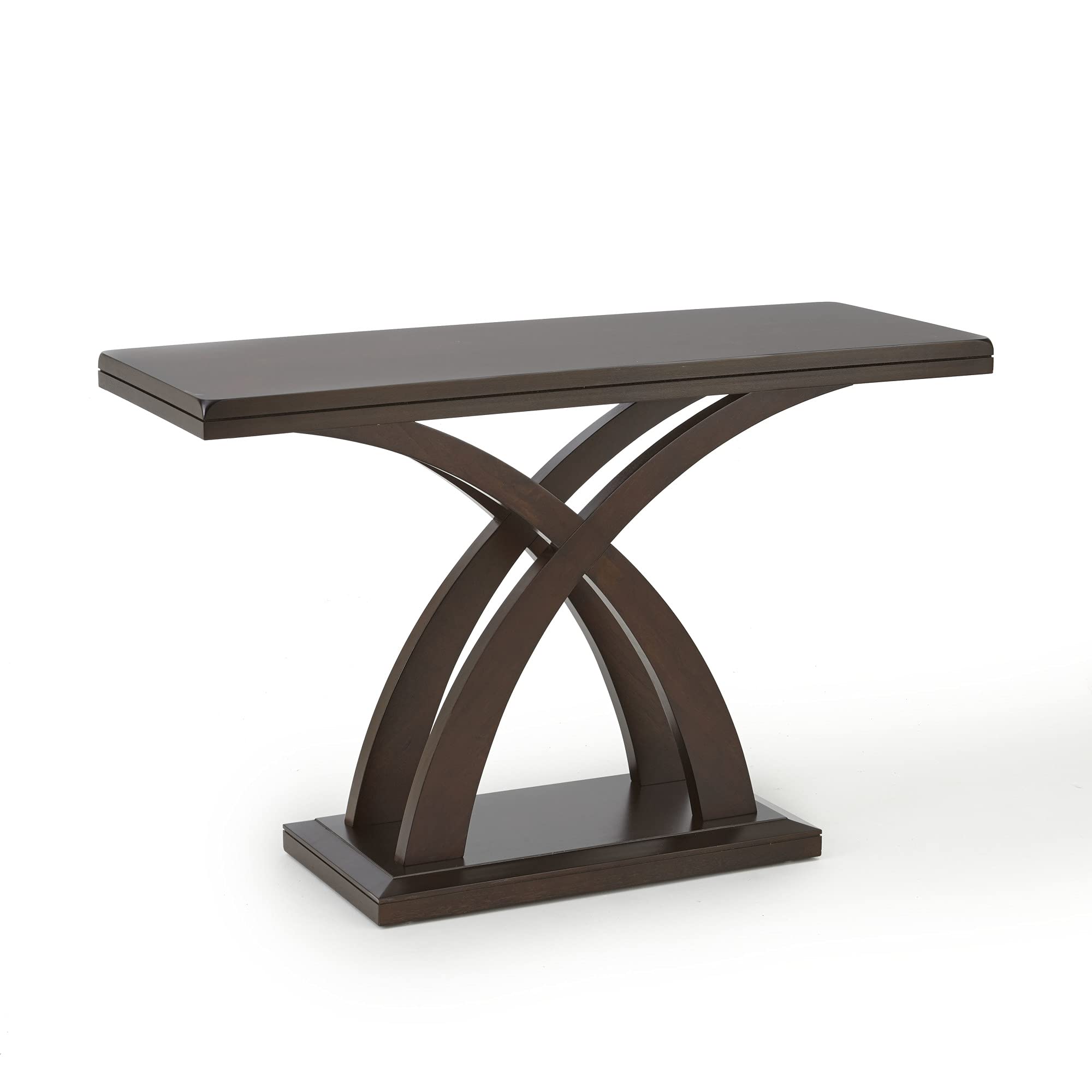 Steve Silver Company Jocelyn Sofa Table, 48" W x 18" D x 30" H, Espresso Cherry Finish, Decorative Base with Double Edge Tops