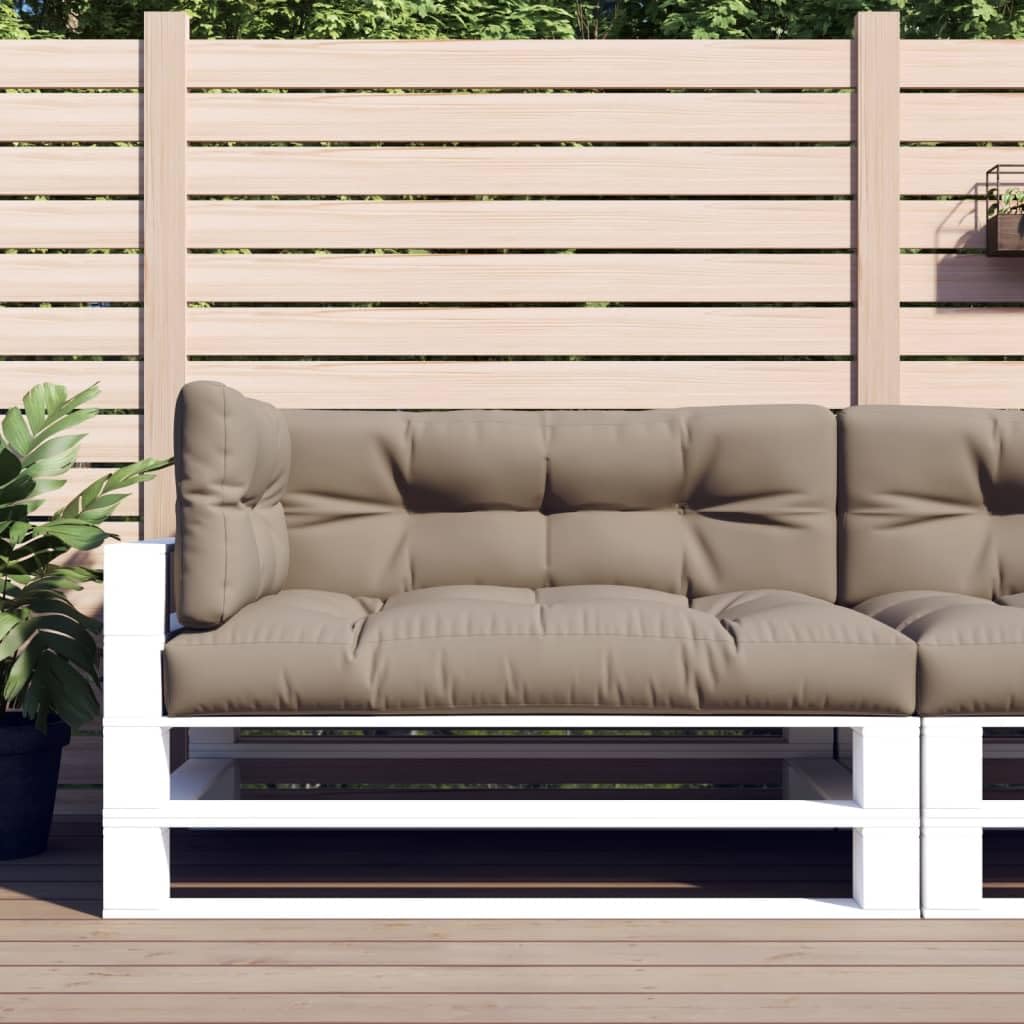 vidaXL Taupe Fabric Pallet Cushions Set - Indoor/Outdoor Furniture Pads - UV & Water-Resistant - Sofa & Seating Cushions - 3 Pieces: Seat, Back, Side Included