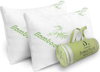 Memory Foam Bamboo Pillows King Size Set of 2 [Adjustable] for Sleeping - Cool & Breathable Cover with Zipper Rayon Derived from