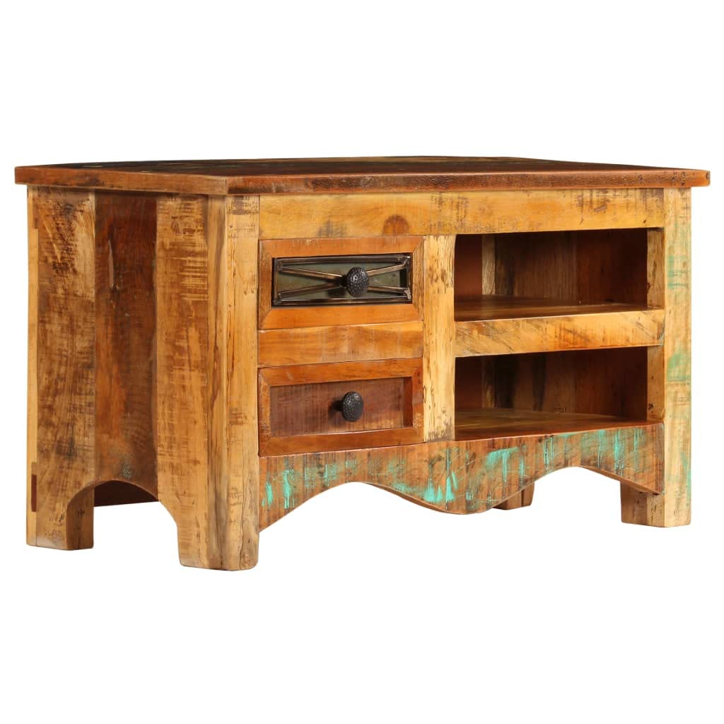 vidaXL Classic-Style TV Cabinet - Solid Reclaimed Wood - Built-in Storage - Handmade Craftsmanship - Industrial Style Elements
