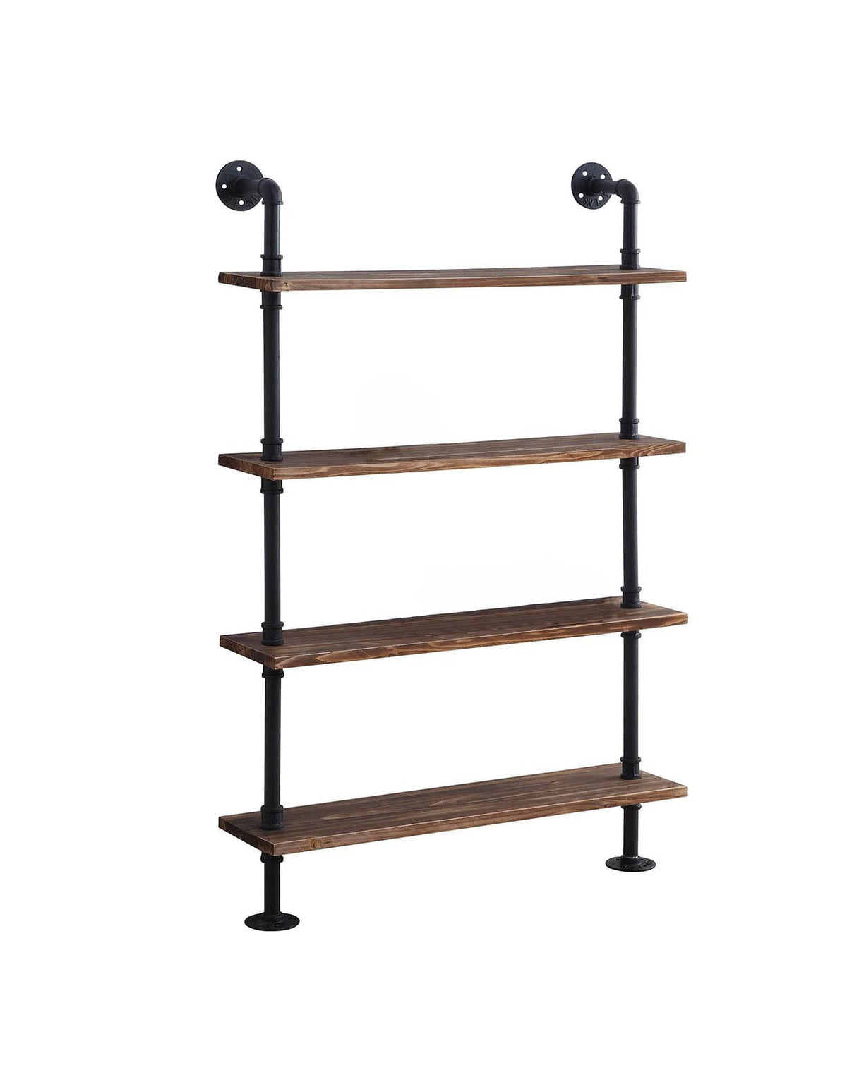 4D Concepts Anacortes Shelfs, Black Pipe/Brown Shelves