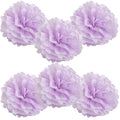 WYZworks Set of 6 - Lilac 12 - (6 Pack) Tissue Pom Poms Flower Party Decorations for Weddings, Birthday, Halloween, Bridal, Baby