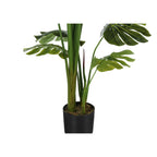 Monarch Specialties I 9548 Artificial Plant, 55' Tall, Monstera Tree, Indoor, Faux, Fake, Floor, Greenery, Potted, Real Touch, Decorative, Green Leaves