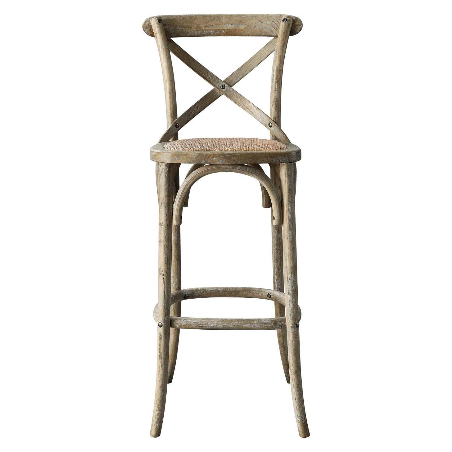 Modway Gear Bar Stool, 19 X 17.5 X 43.5, Gray