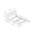 Monarch Specialties Queen Size/White Leather-Look With Chrome Legs BED