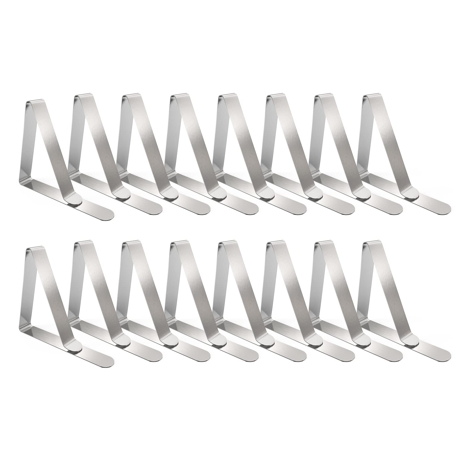 Tripole Tablecloth Clips 16 Pack Large Picnic Table Cover Clips Stainless Steel Tablecloth Clamps For Outdoor Home Kitchen Restaurant Wedding Party, Fit For 1.7”-2.75” Thick Folding Wooden Tables