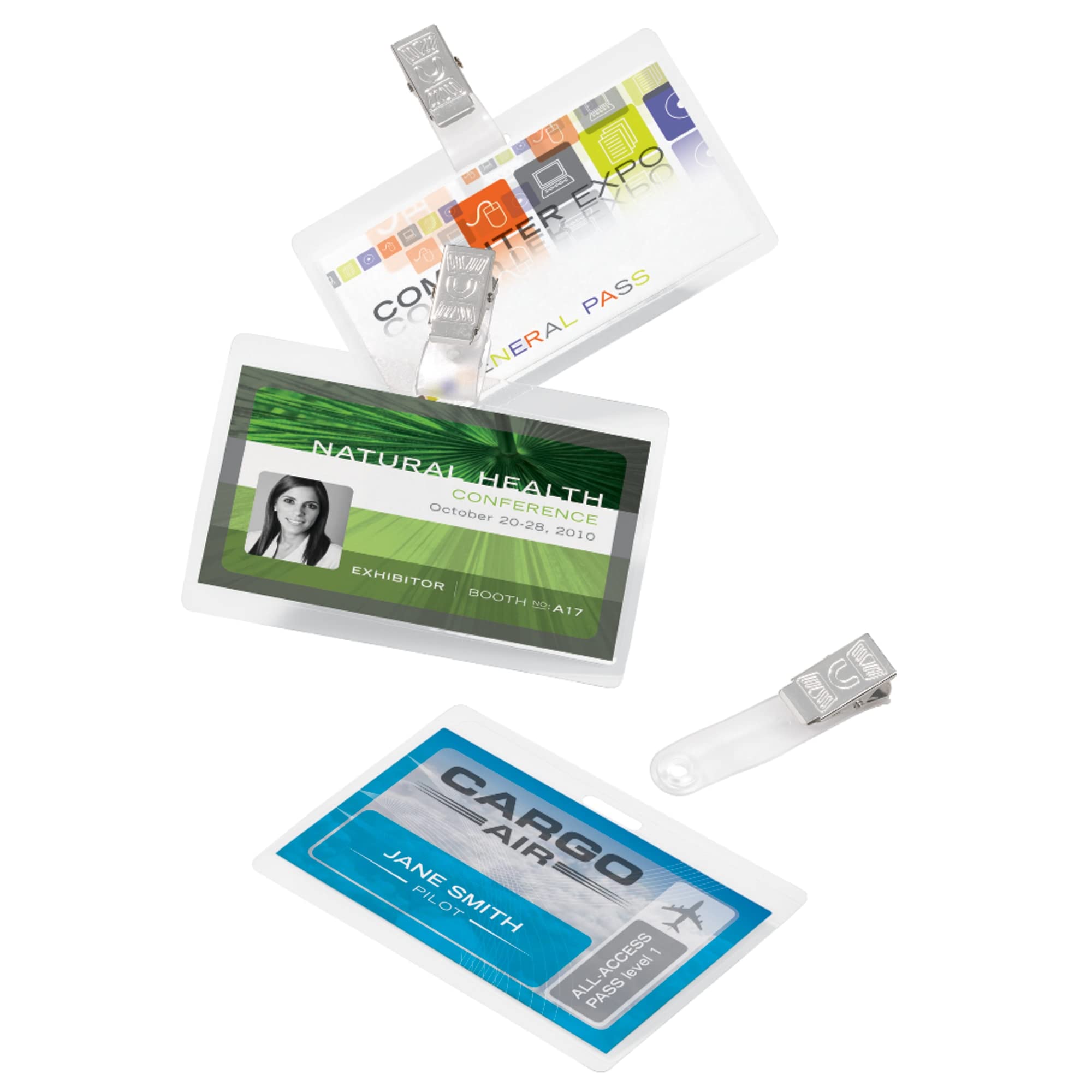 Office Depot Brand Laminating Pouches, Id Badge With Clip, 5 Mil, 2.5' X 3.75', Pack Of 25