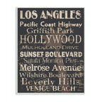 Stupell Home D  cor Los Angeles Landmark Typography Rectangle Wall Plaque, 10 x 0.5 x 15, Proudly Made in USA