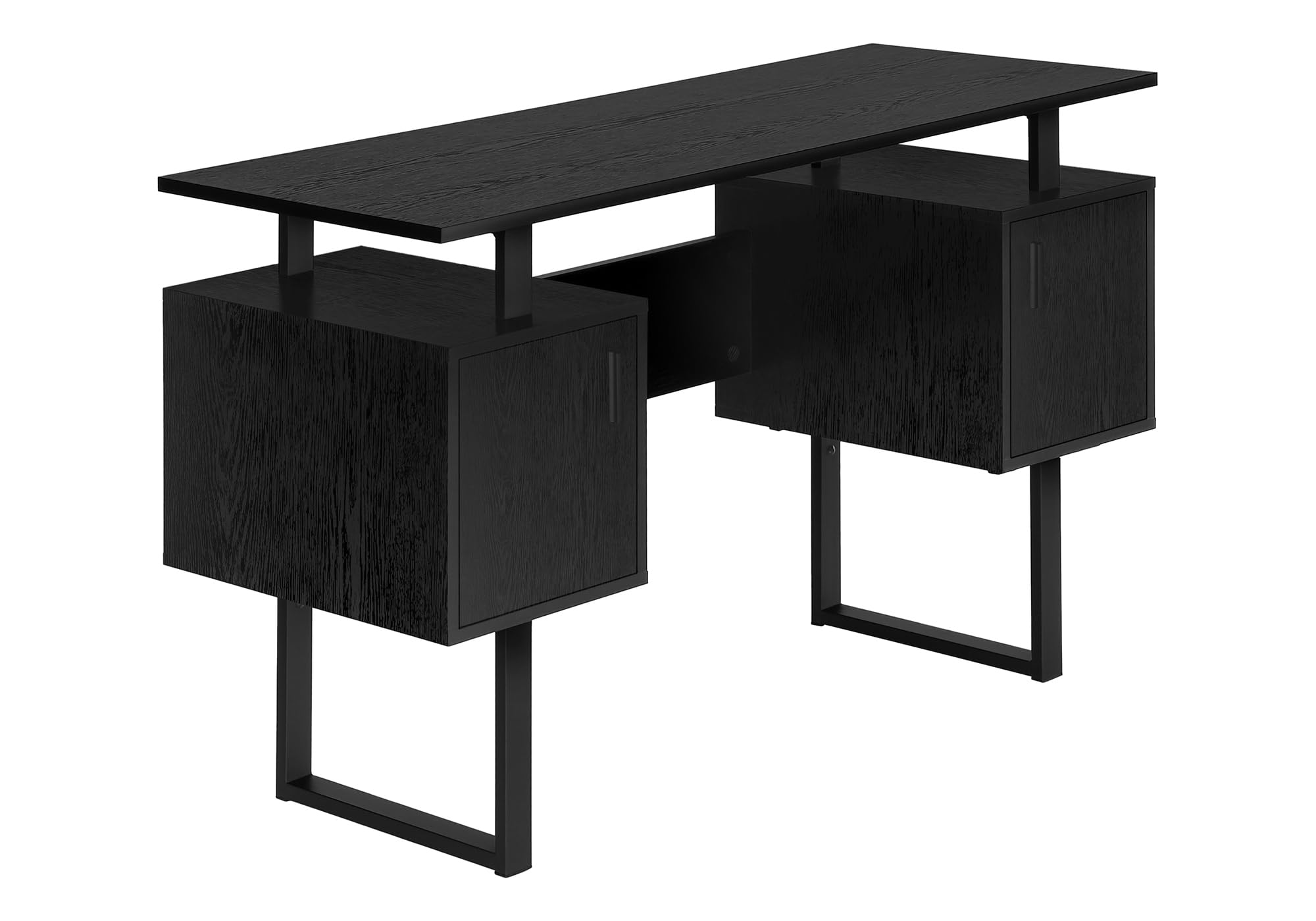 Monarch Specialties 7606 Computer Desk, Home Office, Laptop, Storage, 48&Quot; L, Work, Metal, Laminate, Black, Contemporary, Modern Desk-48 L Oak, 47.75&Quot; L X 20&Quot; W X 30&Quot; H