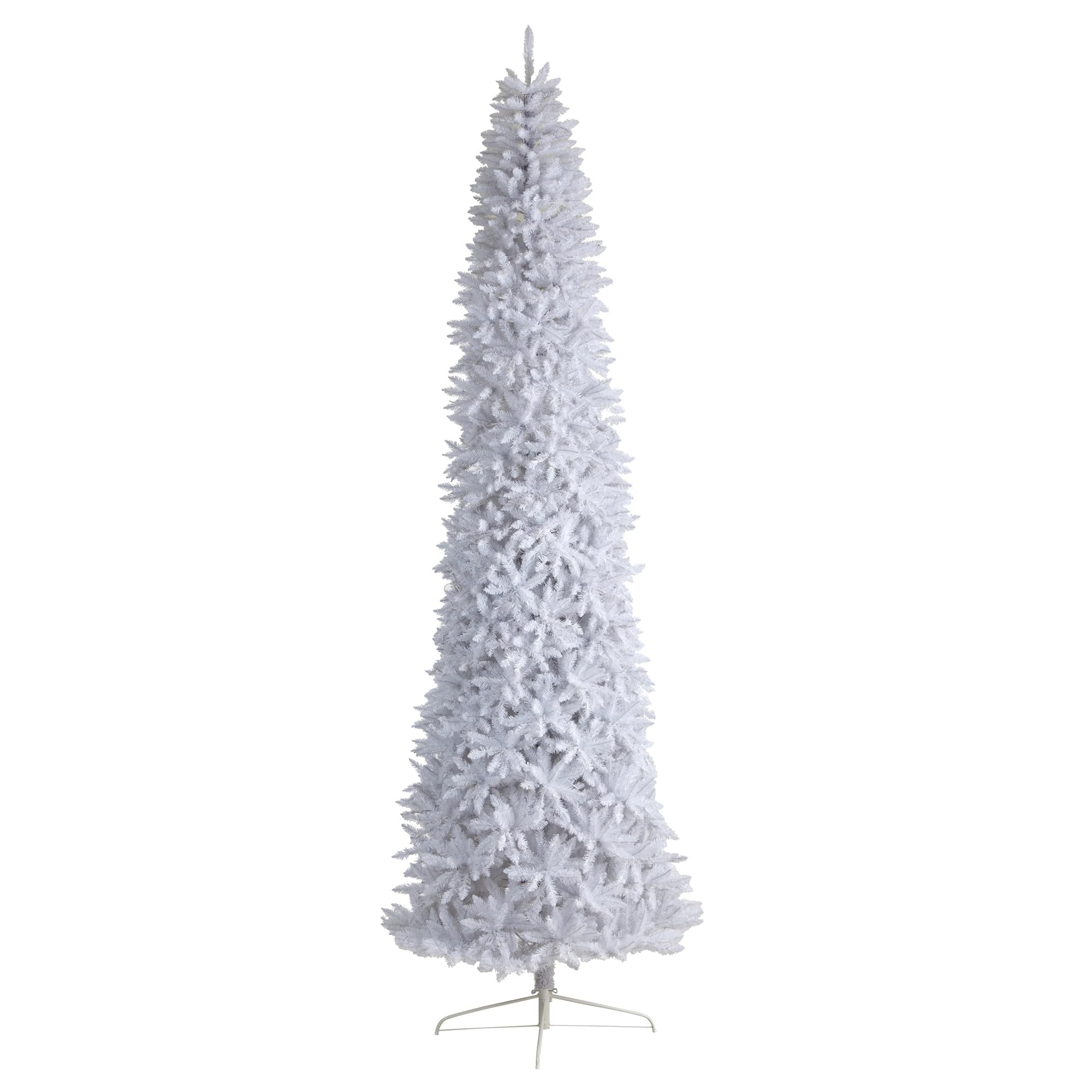 Nearly Natural 12ft. Slim White Artificial Christmas Tree with 3235 Bendable Branches