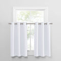 PONY DANCE Pure White Room Darkening Curtains - Energy Saving Drapes for Small Windows in Kitchen, Bedroom, and Bathroom | 2 Pan