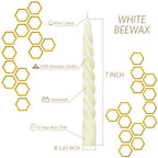 Natural Beeswax Spiral Taper Candles Pack Of 6, Dripless Short Candle Sticks For Dinner Wedding Party Christmas Home Decorations
