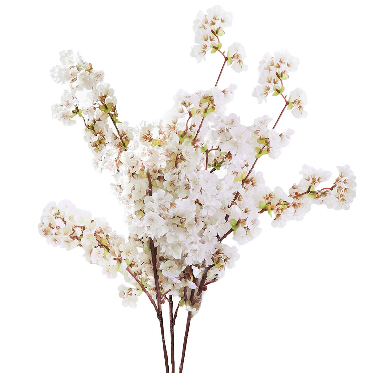 Sunm Boutique Silk Cherry Blossom Branches, Artificial Cherry Blossom Tree Stems Faux Cherry Flowers Vase Arrangements for Weddi