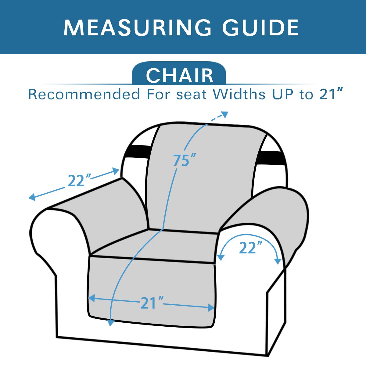 H.Versailtex Chair Slipcover Reversible Chair Cover For Dogs Water Resistant Chair Cover For Living Room Washable Furniture Prot