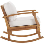 Modway Eei-4177-Nat-Whi Marina Patio Teak Rocking Chair, Natural White