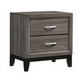 Coaster Home Furnishings Watson 2 Drawer Bedroom Nightstand Transitional Style Bedside Table Storage Drawers Grey Oak and Black 212422