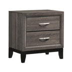 Coaster Home Furnishings Watson 2 Drawer Bedroom Nightstand Transitional Style Bedside Table Storage Drawers Grey Oak and Black 212422