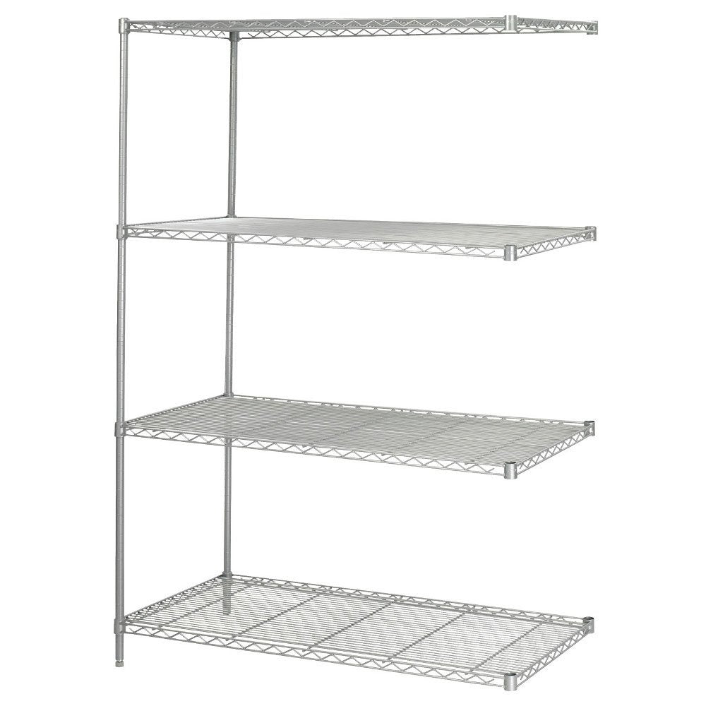 Safco Products 5295GR Industrial Wire Shelving Add-On Unit 48 W x 24 D x 72 H (Starter Unit and Extra Shelf Pack Sold Separately