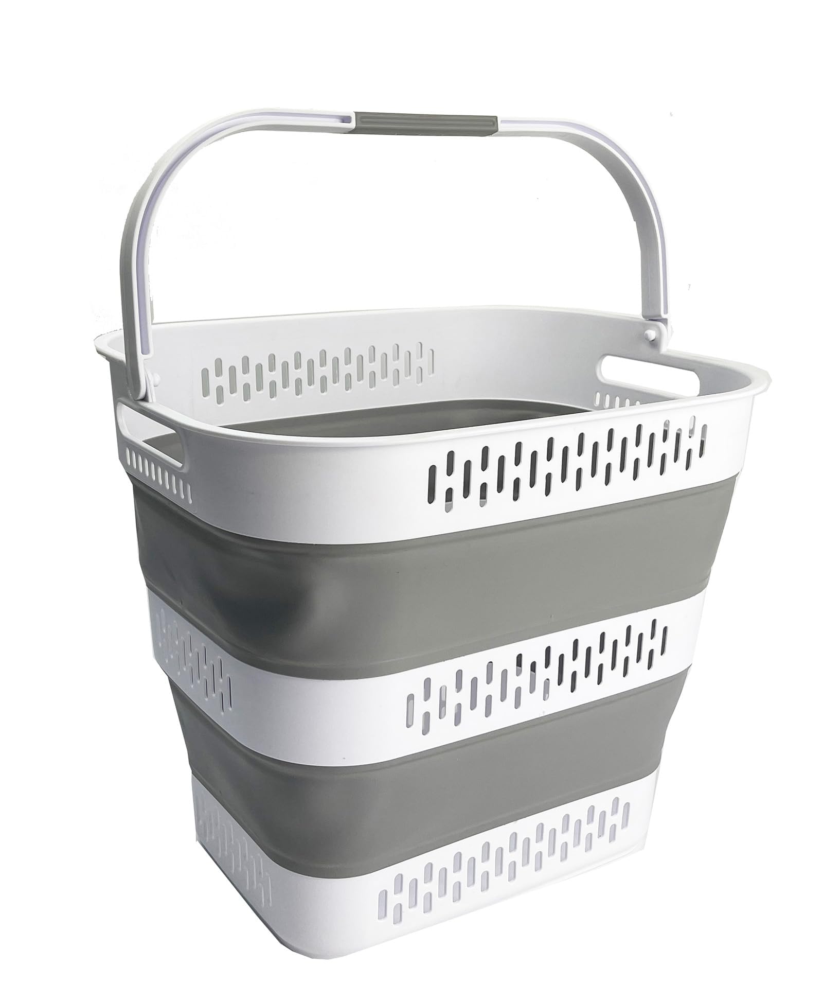 SAMMART 40L (10.5 Gallon) Collapsible Plastic Laundry Basket with Handles - Foldable Pop Up Storage Container/Organizer - Portab