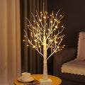 NXUEBDU 2ft Birch Tree with LED Lights Small White Light Up Christmas Trees Decor Indoor 144 LED Twinkle Light Trees for Xmas Va
