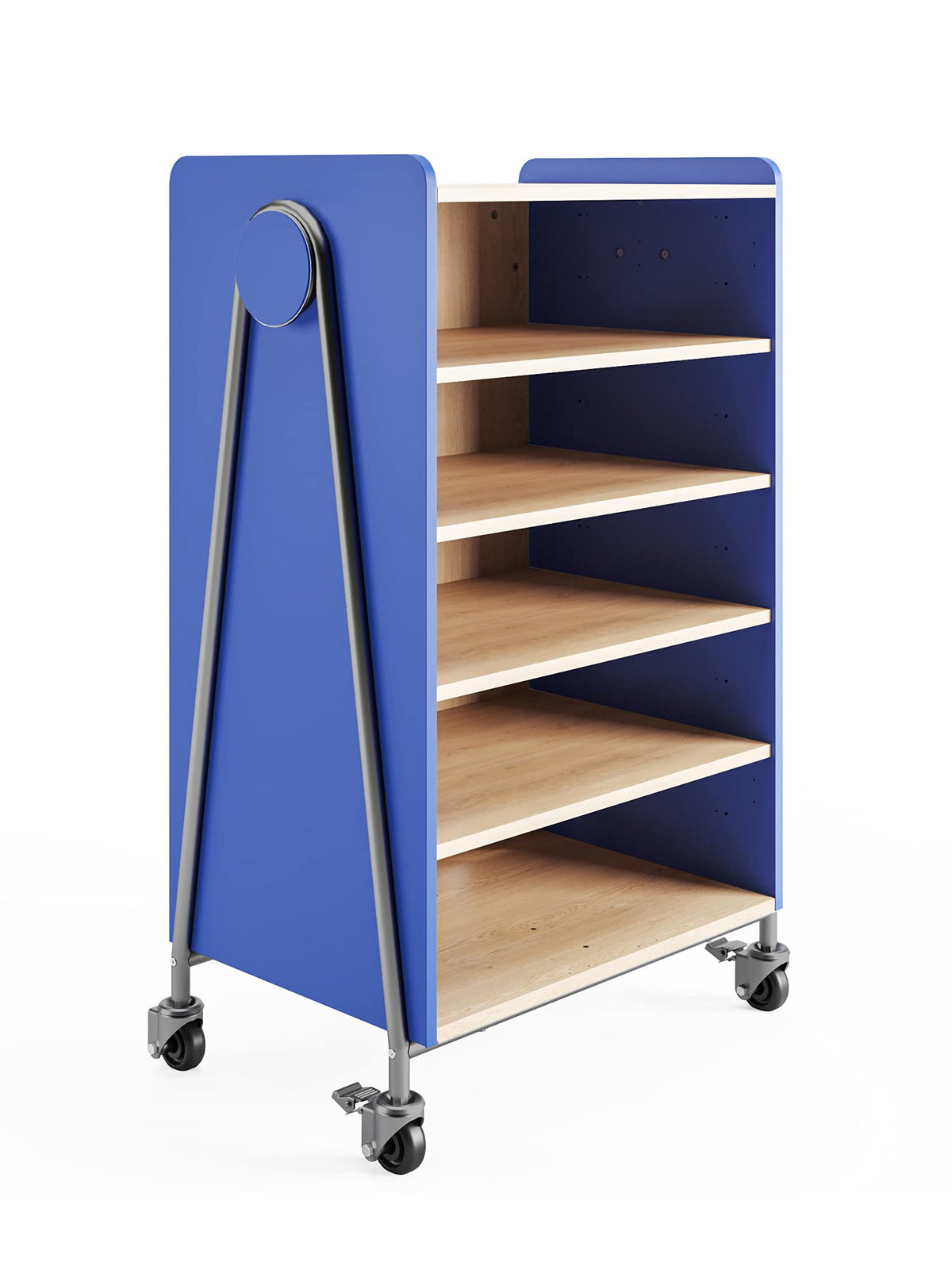 Safco Products 3923SBU Whiffle Typical 3, Double Column 4-Shelf Rolling Storage Cart with Magnetic Dry-Erase Back, 48&quot; H, Tall, Spectrum Blue